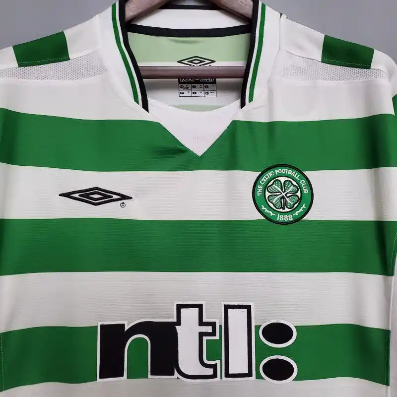 Celtic FC Green Retro Home Football Shirt - 2001-03