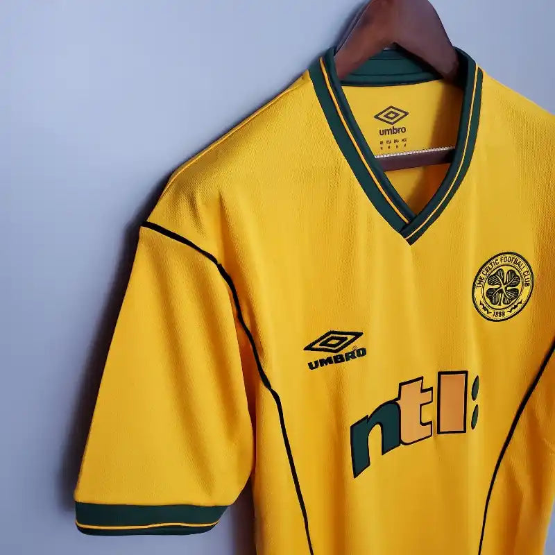 Celtic FC Yellow Retro Away Football Shirt - 2001-03