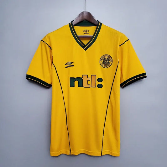 Celtic FC Yellow Retro Away Football Shirt - 2001-03