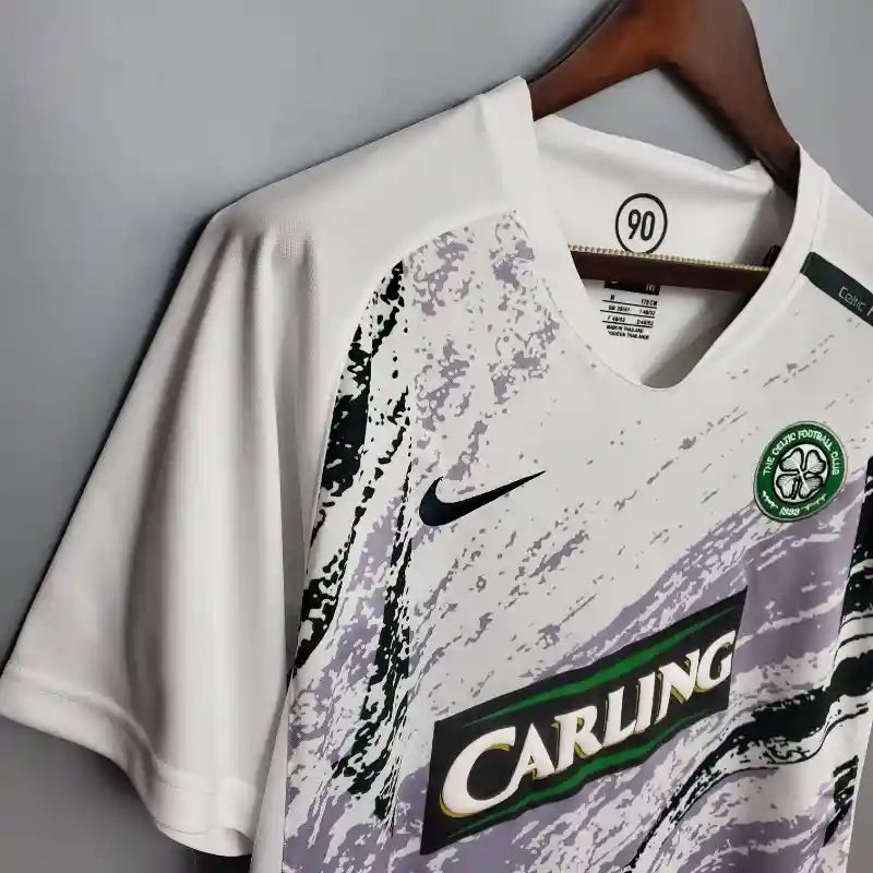 Celtic FC White Retro Away Football Shirt - 2007