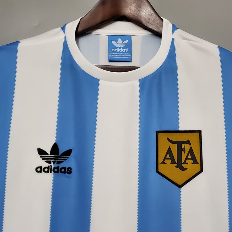 Argentina Blue & White Home Retro Football Shirt 1978