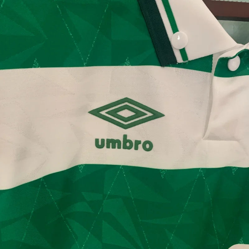 Celtic FC Green Hoops Retro Home Football Shirt - 1989