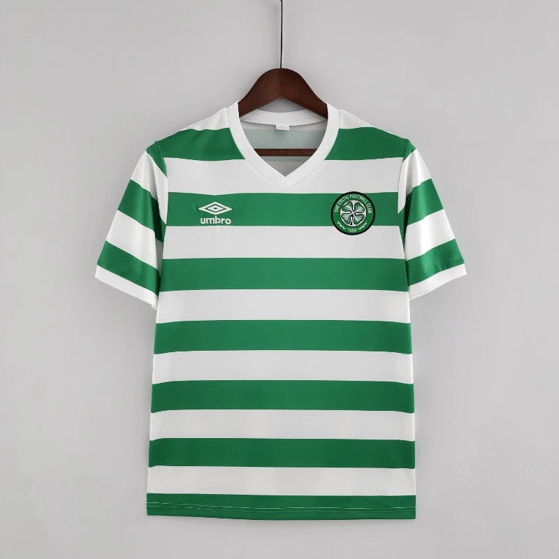 Celtic FC Green Hoops Retro Home Football Shirt - 1980