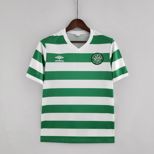 Celtic FC Green Hoops Retro Home Football Shirt - 1980