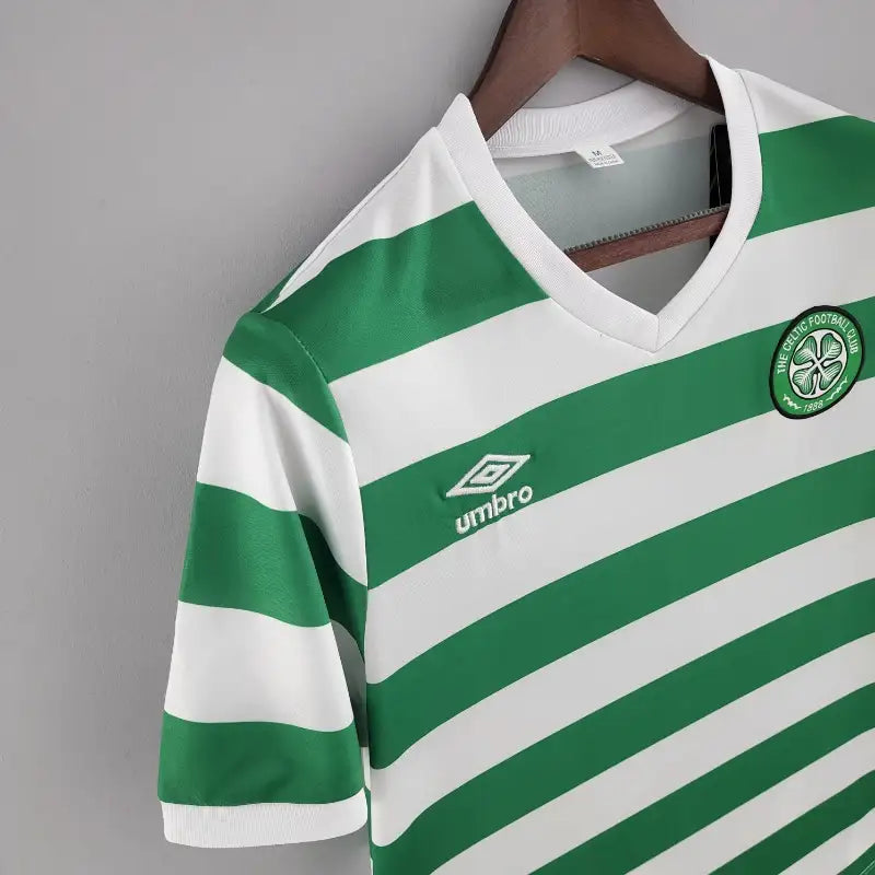 Celtic FC Green Hoops Retro Home Football Shirt - 1980