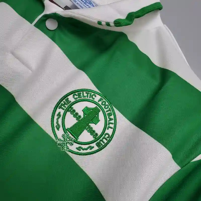 Celtic FC Green Hoops Retro Home Football Shirt - 1987