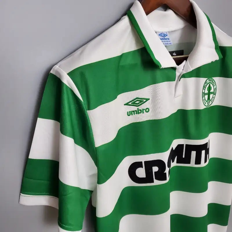 Celtic FC Green Hoops Retro Home Football Shirt - 1987