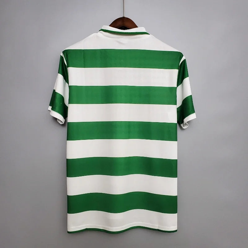 Celtic FC Green Hoops Retro Home Football Shirt - 1987