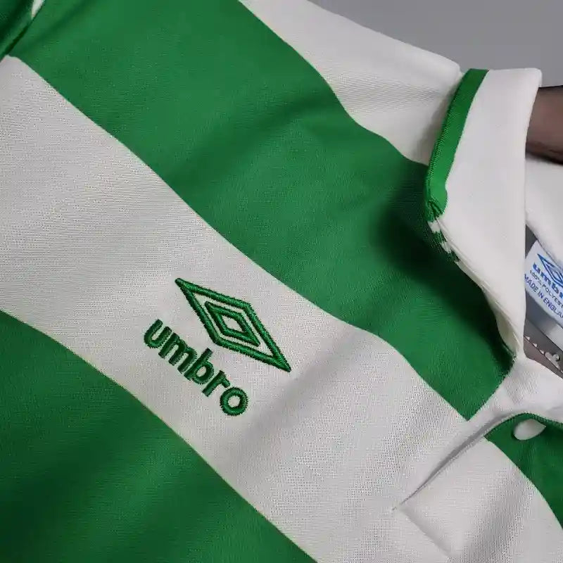 Celtic FC Green Hoops Retro Home Football Shirt - 1987