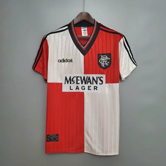 Rangers Checkered Retro Away Football Shirt-1995-96