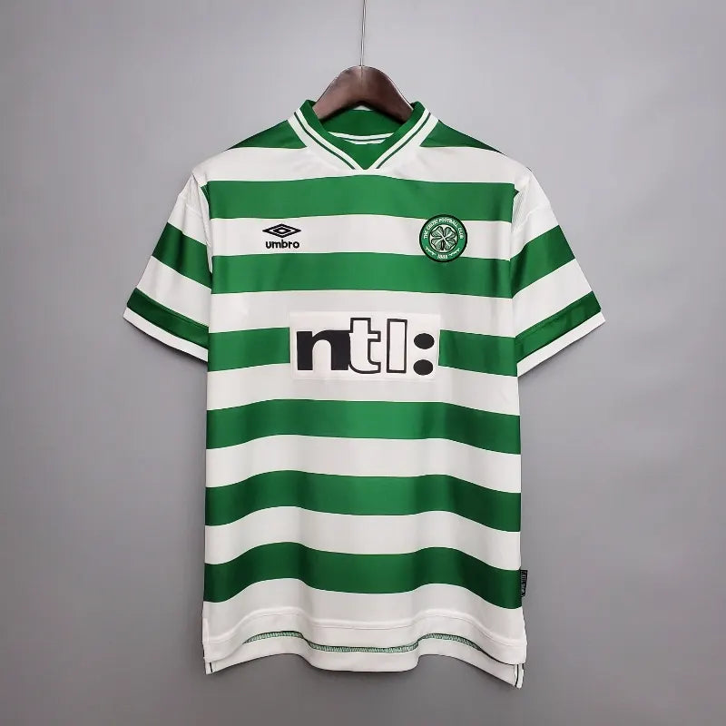 Celtic FC Green Retro Home Football Shirt - 1999-2000