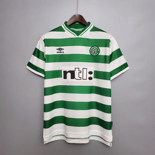 Celtic FC Green Retro Home Football Shirt - 1999-2000