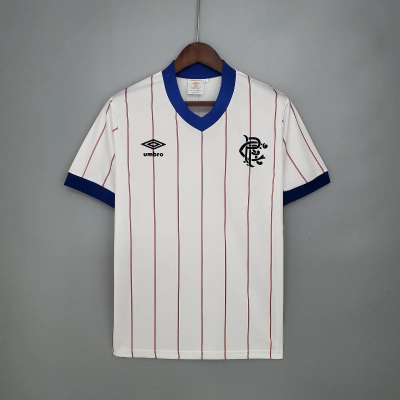 Rangers White Retro Away Football Shirt-1982-83