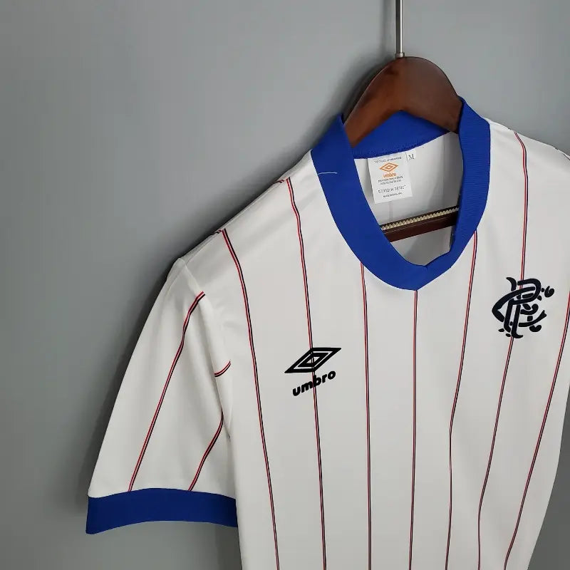 Rangers White Retro Away Football Shirt-1982-83