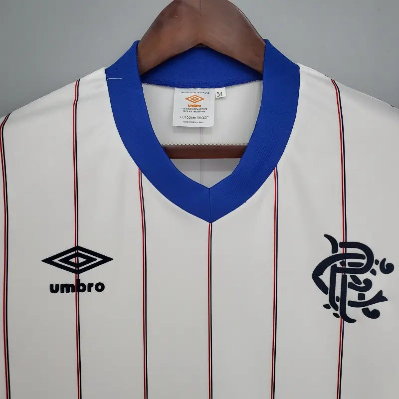 Rangers White Retro Away Football Shirt-1982-83