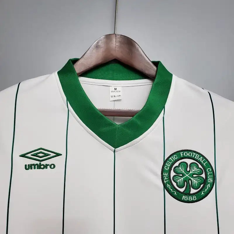 Celtic FC White Retro Away Football Shirt - 1984-86