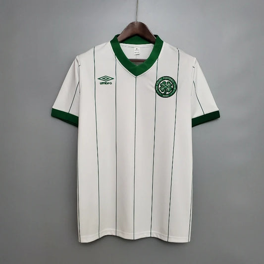 Celtic FC White Retro Away Football Shirt - 1984-86