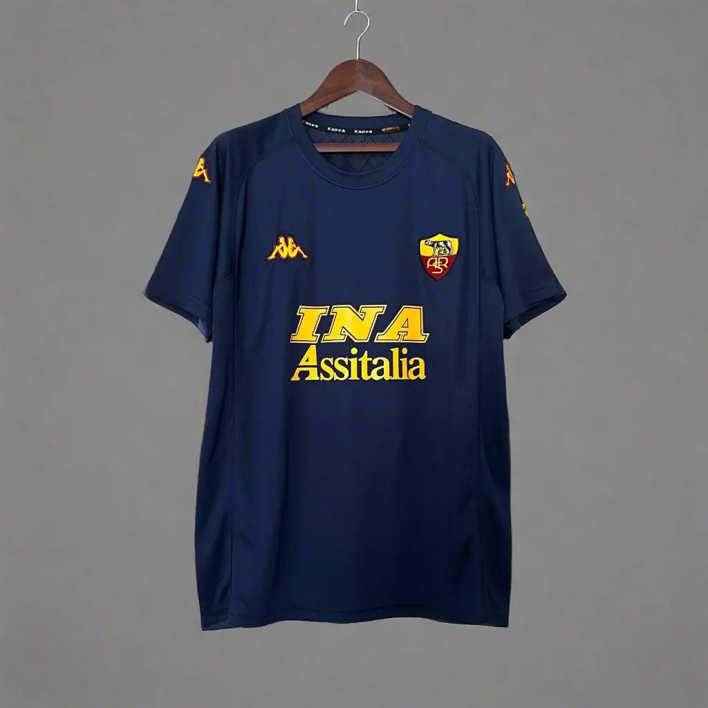 AS Roma Blue Away Retro Football Shirt 2000-01 Retro Calcio