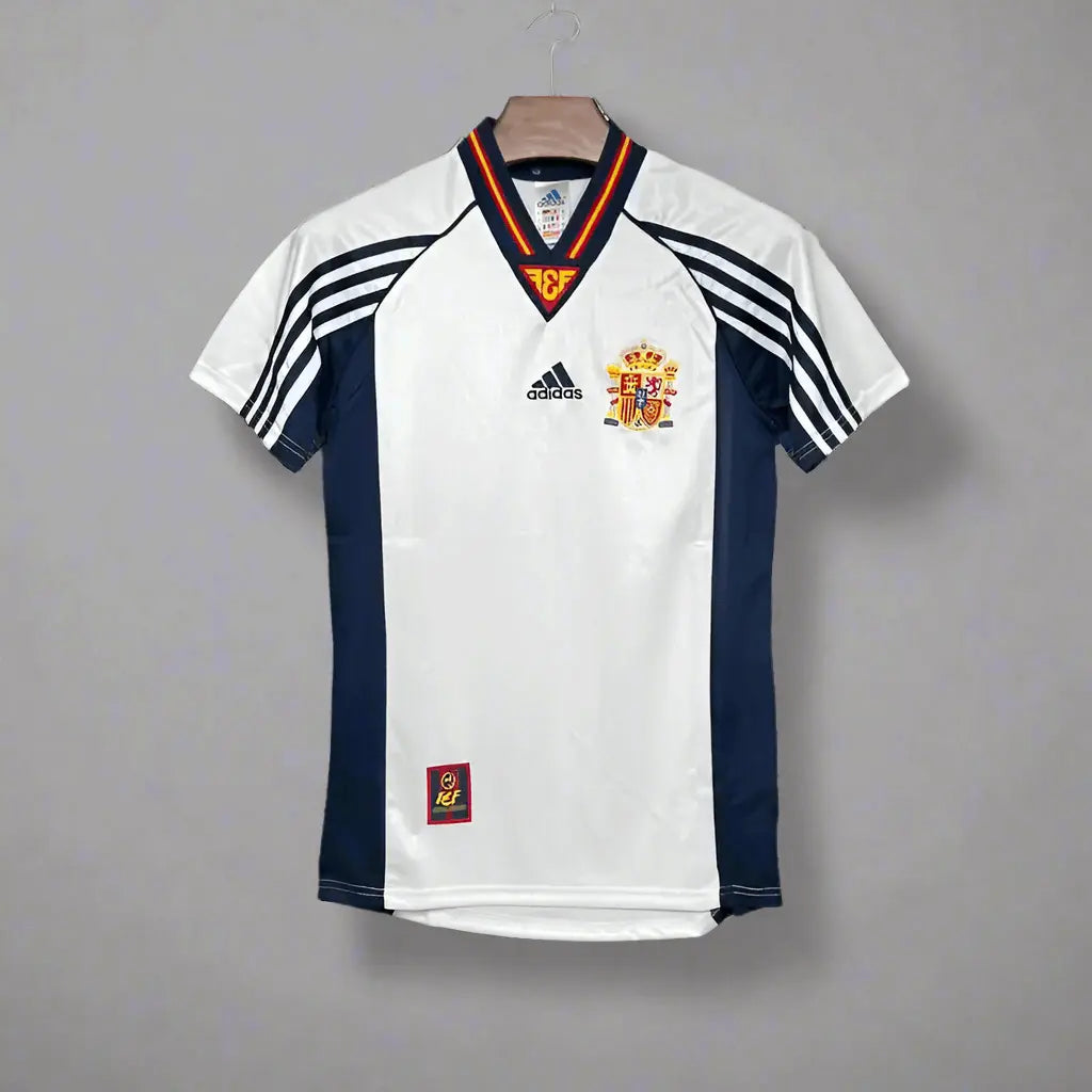 Spain White Away Retro Football Shirt 1998 - Retro Calcio Jersey