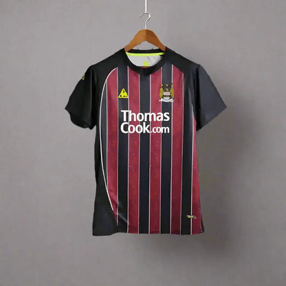 Manchester City Retro Red & Black Away Football Shirt 2008-09 - Retro Calcio Jersey