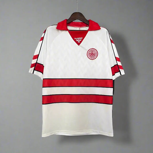 Denmark White Away Retro Football Shirt 1988 - Retro Calcio Jersey