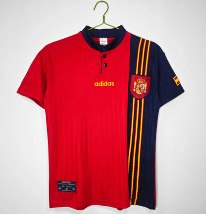 Spain Retro Home Football Shirt Euro 96 Retro Calcio