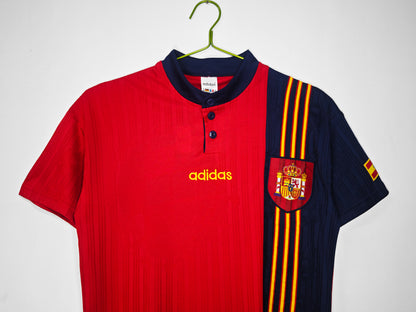 Spain Retro Home Football Shirt Euro 96