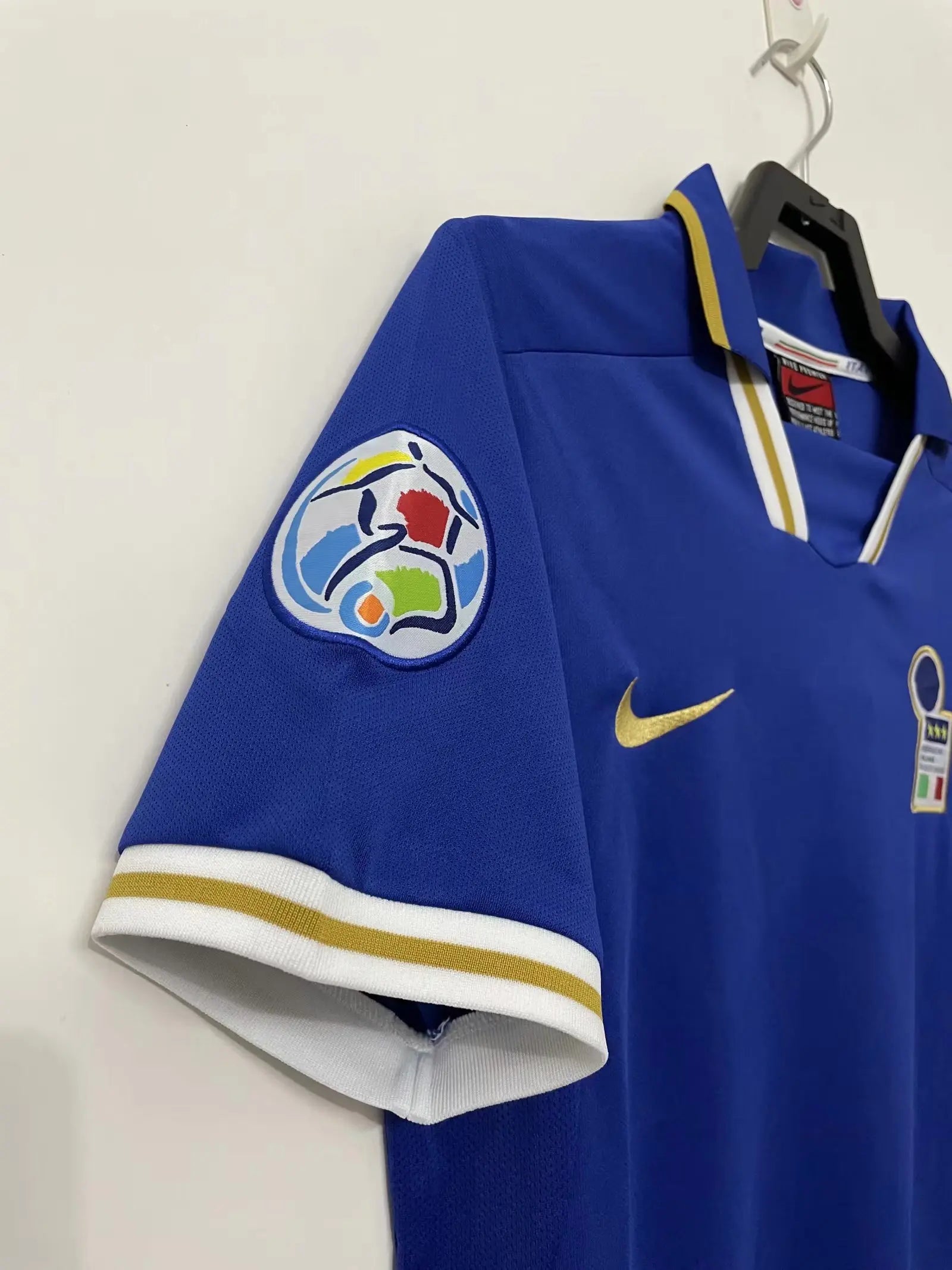 Italy Blue Home Classic Football Shirt 1996 Retro Calcio